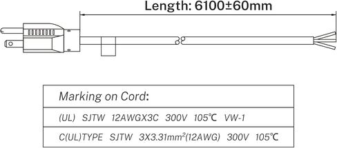 GAUGE 12 GAUGE 6 FET 3 PRONG POWER CORD مع ثلاثة طرف برغي in Kuwait
