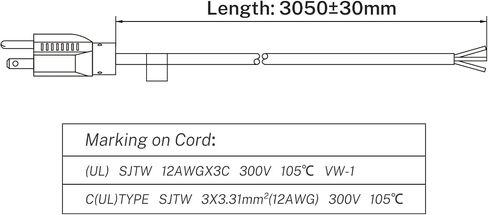 GAUGE 12 GAUGE 6 FET 3 PRONG POWER CORD مع ثلاثة طرف برغي in Kuwait