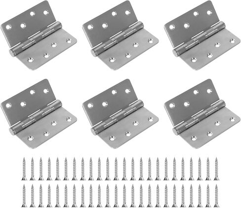 6 Pack Heavy Duty Door Hinges, 4 Inch Ball Bearing Door Hinges Stainless Steel Hinges with 1/4" Radius Corners, Heavy Duty Door Hardware for Left and Right Hand Door, Matte Black in Kuwait