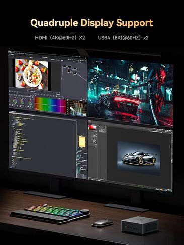 MINISFORUM X1-255 Mini PC AMD Ryzen 7 255(8C/16T) 32GB DDR5 512GB SSD Desktop Computer, HDMI2.1|DP2.0|2xUSB4 Video Output, 1x Oculink Port, 2.5G RJ45 Port/WiFi7/BT5.4, Radeon Graphics Micro PC in Kuwait
