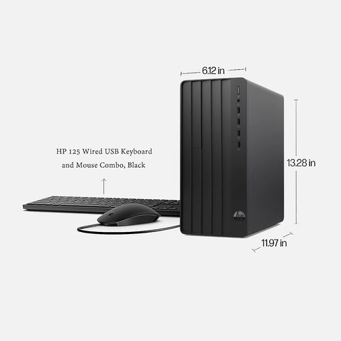 HP Pro Tower 290 G9 Business Desktop, 12th Gen Intel i7-12700 Processor, 64GB RAM, 1TB PCIe SSD, 2-Monitor Support 4K, HDMI, VGA, Wi-Fi, Windows 11 Pro, Black in Saudi Arabia