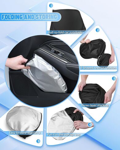 BESTVIEW Windshield Sun Shade Compatible with Mazda 3 Hatchback Sedan 2014-2018, Foldable Reflective Sunshade for Car Cover in Kuwait