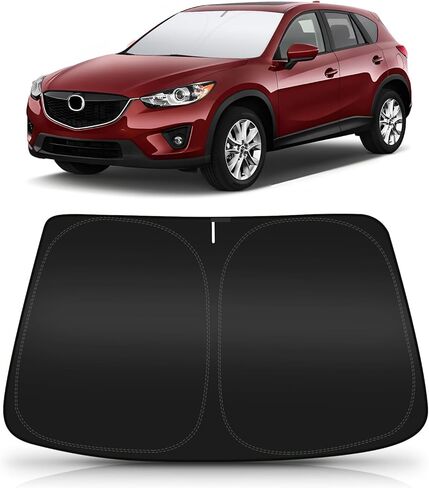 BESTVIEW Windshield Sun Shade Compatible with Mazda 3 Hatchback Sedan 2014-2018, Foldable Reflective Sunshade for Car Cover in Kuwait