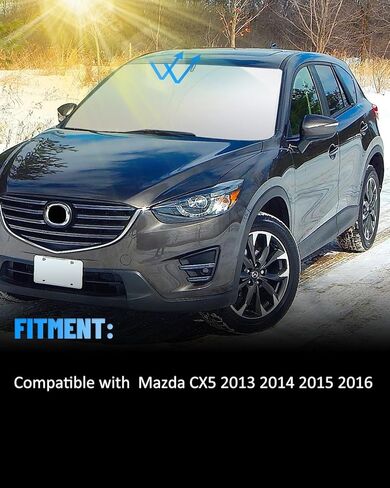 BESTVIEW Windshield Sun Shade Compatible with Mazda 3 Hatchback Sedan 2014-2018, Foldable Reflective Sunshade for Car Cover in Kuwait