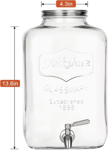 2 Gallon Glass Beverage Dispenser, Stainless Steel Leakproof Spigot and Lid, Glass Drink Dispensers for Parties, Water Beverage Dispenser Liquid Laundry Detergent Dispenser in Saudi Arabia