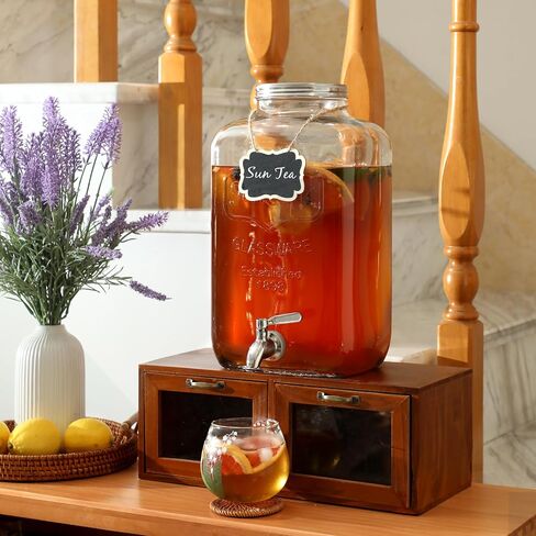 2 Gallon Glass Beverage Dispenser, Stainless Steel Leakproof Spigot and Lid, Glass Drink Dispensers for Parties, Water Beverage Dispenser Liquid Laundry Detergent Dispenser in Saudi Arabia