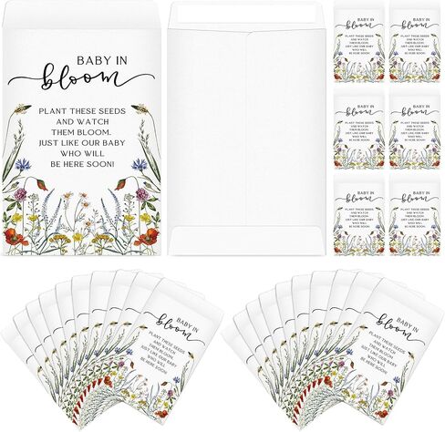 Fumete 50 Pcs Baby Shower Seed Packet Favors Wildflower Seed Self Adhesive Packets Envelopes Baby in Bloom Kraft Seed Packets Mini Seed Packet Organizer for Baby Shower Party Gift Favors, No Seeds in Saudi Arabia