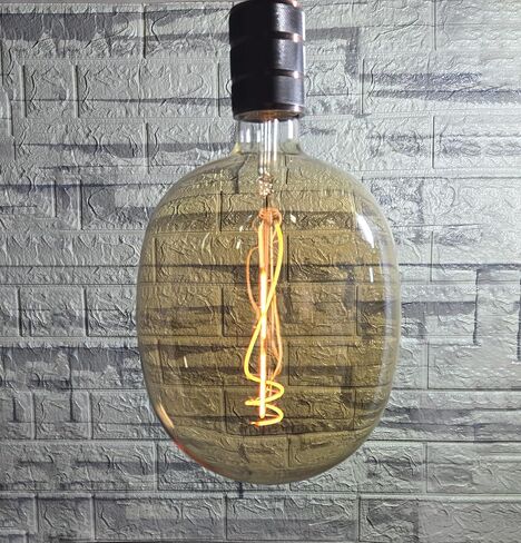 SD LUX Oversized Vintage LED Light Bulbs 5W, Medium Base E26, Giant Huge Edison Bulb,Large Amber Decorative Bulbs, Dimmable 400LM(40W Equi) Pendant Lighting Warm White 2700K,1 Pack (DG170-Black) in Saudi Arabia