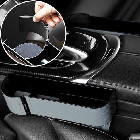 MTGOCHA Car Seat Gap Filler Organizer Adjustable Car Leather Cup Holder Gap Bag, Car Seat Gap Storage Box, Car Organizer Between Seats for Phone,Glasses,Keys,Cards (Black,Driver Side) in Saudi Arabia