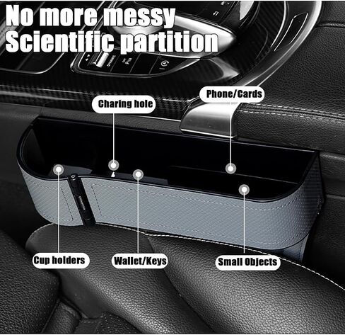 MTGOCHA Car Seat Gap Filler Organizer Adjustable Car Leather Cup Holder Gap Bag, Car Seat Gap Storage Box, Car Organizer Between Seats for Phone,Glasses,Keys,Cards (Black,Driver Side) in Saudi Arabia