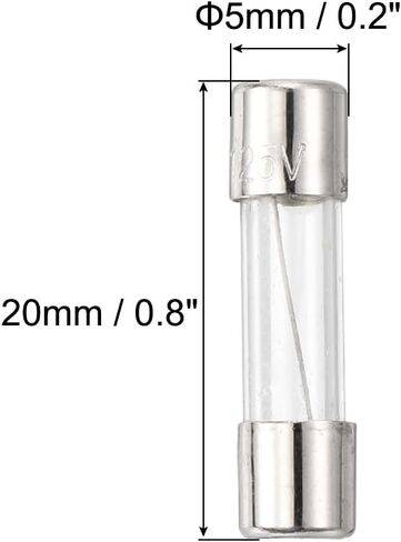 MECCANIXITY 10 Pcs Fast Blow Glass Fuse 1.6A 125V 5x20mm Glass Tube Fuses Fast-Acting Fuses for PCB Board Electronic Devices Home Appliances Light String in Kuwait