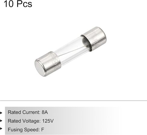 MECCANIXITY 10 Pcs Fast Blow Glass Fuse 1.6A 125V 5x20mm Glass Tube Fuses Fast-Acting Fuses for PCB Board Electronic Devices Home Appliances Light String in Kuwait