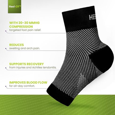 Plantar Fasciitis Compression Foot Sleeves - Socks with Arch & Ankle Support - Brace for Heel Pain Relief, Spur, Sore Feet for Men & Women (Beige, L/XL) in Saudi Arabia