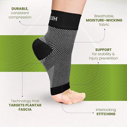 Plantar Fasciitis Compression Foot Sleeves - Socks with Arch & Ankle Support - Brace for Heel Pain Relief, Spur, Sore Feet for Men & Women (Beige, L/XL) in Saudi Arabia