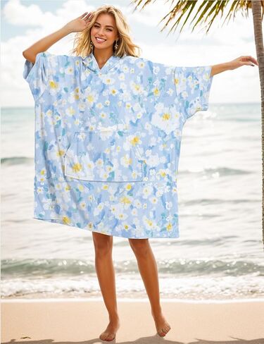 KFUBUO Plus Size Beach Cover Up for Women 2023 Beach Robe Summer Beach Dresses Swimsuit Cover Ups with Pockets Purple in Kuwait