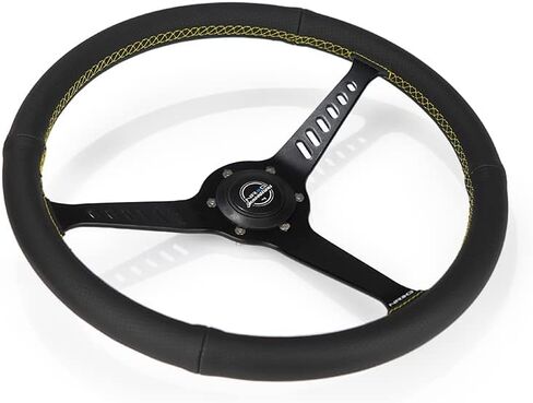 NRG Innovations RST-380STL-B 380 مم 2.25 بوصة عجلة قيادة عميقة 3 تكلم مع زر قرن، نمط مسمار 6 × 70 مم، أسود in Saudi Arabia