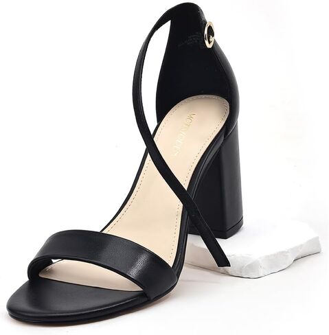 Women's Sandals Open Square Toe Sandals Ankle Strap High Kitten Heels Stilettos Square Open Toe Dressy Sexy Shoes for Women Chic Heeled Sandals in Kuwait