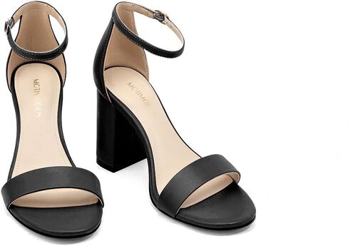 Women's Sandals Open Square Toe Sandals Ankle Strap High Kitten Heels Stilettos Square Open Toe Dressy Sexy Shoes for Women Chic Heeled Sandals in Kuwait