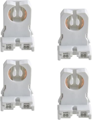 8 Pack Non Shunted T8 Lamp Holder Socket Turn Type for LED Fluorescent Tube Replacements Retrofit Kit Parts White in Kuwait