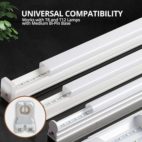 8 Pack Non Shunted T8 Lamp Holder Socket Turn Type for LED Fluorescent Tube Replacements Retrofit Kit Parts White in Kuwait