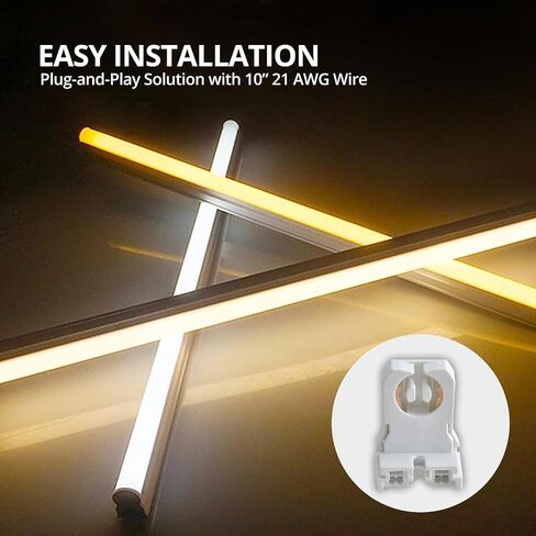 8 Pack Non Shunted T8 Lamp Holder Socket Turn Type for LED Fluorescent Tube Replacements Retrofit Kit Parts White in Kuwait