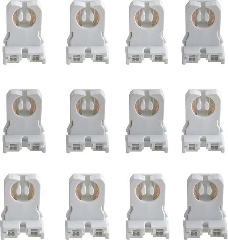 8 Pack Non Shunted T8 Lamp Holder Socket Turn Type for LED Fluorescent Tube Replacements Retrofit Kit Parts White in Kuwait