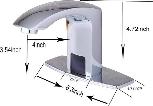 Automatic Sensor Touchless Bathroom Faucet Brushed Nickel Motion Actived Solid Brass Bathroom Sink Faucet with Hole Cover Plate Hands Free Vanity Faucets Deck Mount in Kuwait