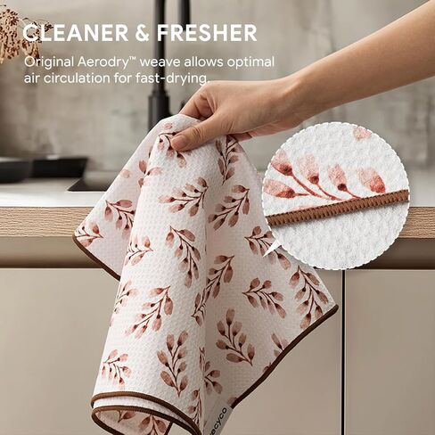 RECYCO Waffle Kitchen Towel Set of 2 - Quick Dry Microfiber Sustainable Dish Towels - Ultra Absorbent Reusable Cleaning Tea Towels - Lightweight Hand Towels,16"x 28", Black & White Mirage in Saudi Arabia