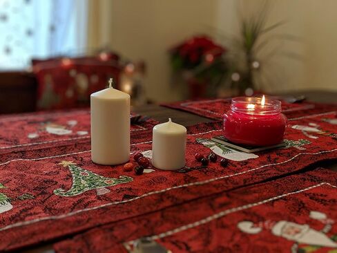 Tache Here Comes Santa Claus Antique Vintage Christmas Eve Traditional Holiday Season Red Decorative Woven Tapestry Table Runners, 13 x 72 in Kuwait