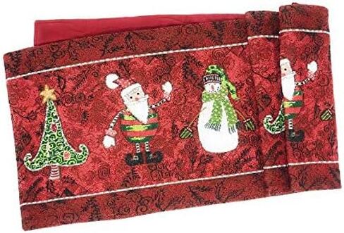 Tache Here Comes Santa Claus Antique Vintage Christmas Eve Traditional Holiday Season Red Decorative Woven Tapestry Table Runners, 13 x 72 in Kuwait