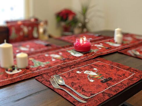 Tache Here Comes Santa Claus Antique Vintage Christmas Eve Traditional Holiday Season Red Decorative Woven Tapestry Table Runners, 13 x 72 in Kuwait