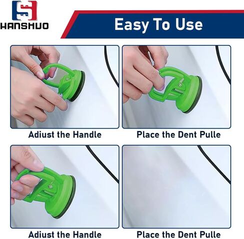 Dent Puller, Car Dent Puller Kit, 3 Pack Car Dent Puller Handle Lifter, Dent Remover Tool for Car Dent Repair, Suction Cup Dent Puller and No Paint Dent Repair Kit for Car Body Dent. (3Pcs Green) in Kuwait