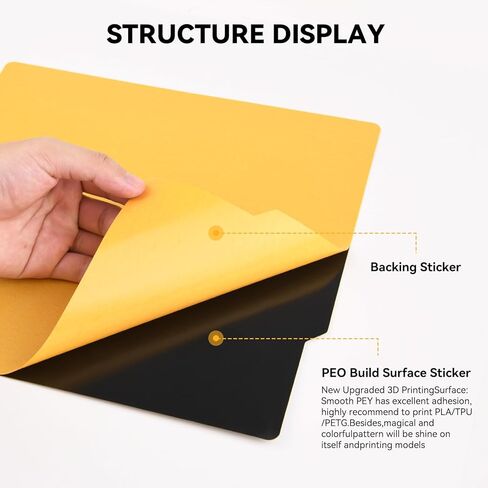 PEO Chameleon Build Surface Sticker 257x257mm, 3PCS 3D Print Heat Bed Platform Sticker Without Spring Steel Sheet and Magnetic Base for Bambu Lab X1/X1C/P1P/P1S/A1 3D Printers in Kuwait