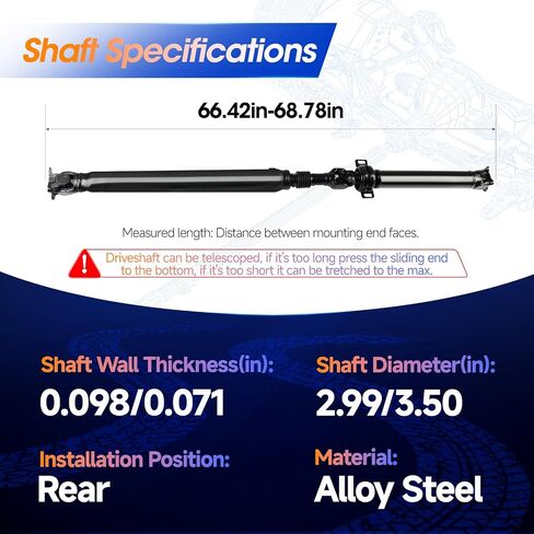 936-761 Rear Drive Shaft Prop Shaft Driveshaft Assembly Fit for Toyota Tacoma 2005-2010 2.7L, RWD, Manual Transmission, Replace# 3711004201 in Saudi Arabia