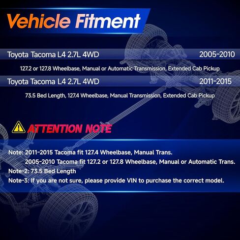 936-761 Rear Drive Shaft Prop Shaft Driveshaft Assembly Fit for Toyota Tacoma 2005-2010 2.7L, RWD, Manual Transmission, Replace# 3711004201 in Saudi Arabia