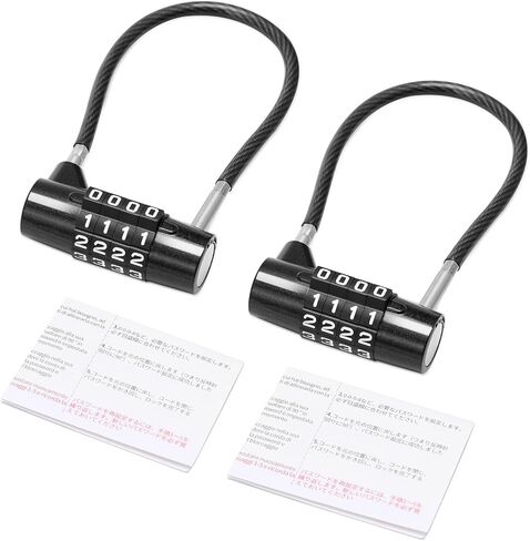 KeeKit 4 Digit Combination Padlock, Resettable Padlock with Steel Wire Rope, Waterproof Lengthened Password Lock for Gyms, Schools, Fences, Toolboxes, Boxes, Cabinets, Garages in Kuwait