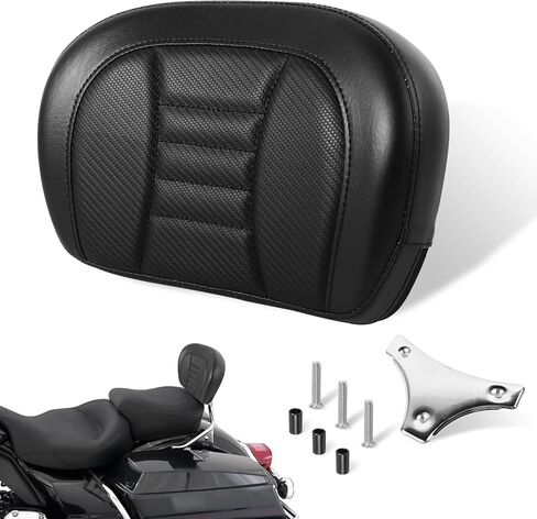 Motorcycle Detachable Sissy Bar Backrest Pad for Harley Glide Road King Traveler Rear Backrest Cushion 1996-2023 Red Thin Line Pad with Black Sissy Bar Backrest Pad Mount Kit in Kuwait