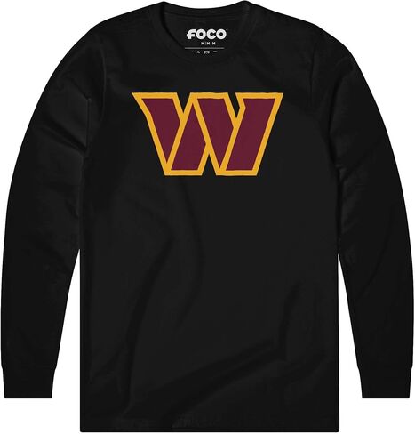 FOCO Men's NFL Team Black Primary Logo Long Sleeve T-Shirt in Kuwait