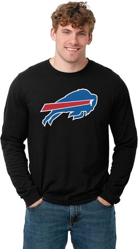 FOCO Men's NFL Team Black Primary Logo Long Sleeve T-Shirt in Kuwait