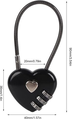 Combination Lock, 3 Digit Cute Love Padlock Mini Outdoor Combo Gate Lock Travel Luggage Locks Heart Shape Love Lock for Gym Locker, Extracurricular Locker, Home(red) in Kuwait