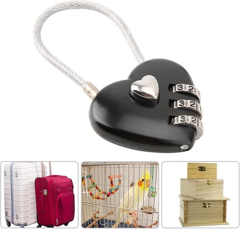 Combination Lock, 3 Digit Cute Love Padlock Mini Outdoor Combo Gate Lock Travel Luggage Locks Heart Shape Love Lock for Gym Locker, Extracurricular Locker, Home(red) in Kuwait