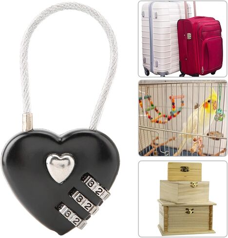 Combination Lock, 3 Digit Cute Love Padlock Mini Outdoor Combo Gate Lock Travel Luggage Locks Heart Shape Love Lock for Gym Locker, Extracurricular Locker, Home(red) in Kuwait