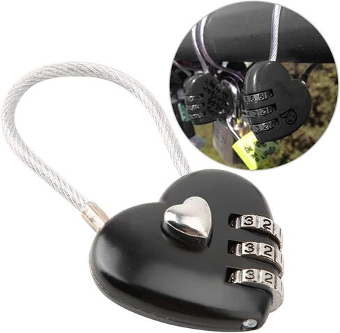 Combination Lock, 3 Digit Cute Love Padlock Mini Outdoor Combo Gate Lock Travel Luggage Locks Heart Shape Love Lock for Gym Locker, Extracurricular Locker, Home(red) in Kuwait