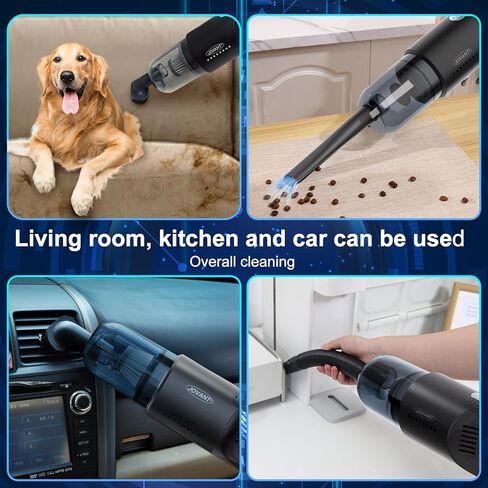 Handheld Vacuum Cleaner for Sofa and Car,Hand Held Vacuum with Filter,Car Hoovers Cordless Powerful 12000PA for Carpet,Pet Hair and Bed (White) in Kuwait
