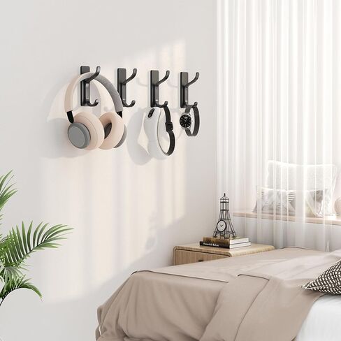 Self Adhesive Wall Hooks for Hanging: Stick-On Hooks Hold 13 LB, Coat Hook,Towel Hooks For Bathrooms,Shower Hooks for Wall,Door Hooks Hanging Towel, Kitchen Hook,Metal hooks for hanging,White 4 Pack in Saudi Arabia