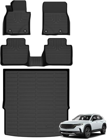 Floor Mats & Cargo Liner for Mazda CX-5 2025 2024 2023 All Weather Automotive TPE Liners Set Anti-Slip Waterproof Floor Liners Accessories (Car Mats+Trunk Mat) Black in Saudi Arabia