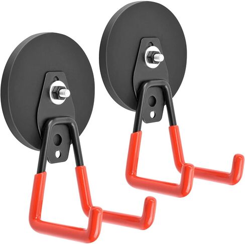 Magnetic Hooks Heavy Duty, 45 lbs Pulling 3.46" Strong Magnetic Hooks with Anti-Slip Coating, 2 Pcs Industrial Strength Utility Magnet Hooks, for Cordless Drills Hanging, Metal Cabinets, Tool Pegboard in Kuwait