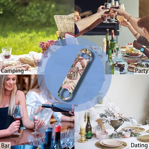 Creatcabin Peach Blade Beer Beer Enplate Flat Bottle فتاحة معدنية فولاذ مقاوم للصدأ مفتاح مطلي بالبار المطبوعة للبار الساقين الحزب المطبخ هدية الأب عيد ميلاد عيد ميلاد الوردي 1.6x7.1 بوصة in Kuwait
