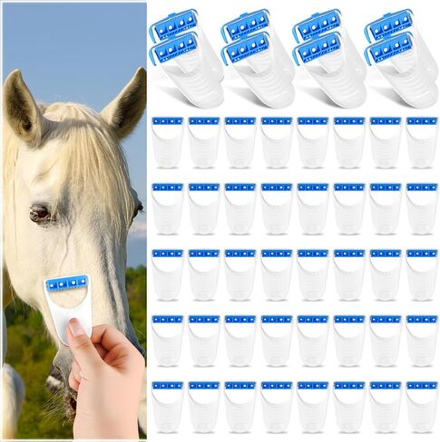 24 Pcs Horse Clippers Horse Grooming Razor Disposable Grooming Razor Horse Trimmer Shaver Kit Fit for Horse Dog, White&Blue in Kuwait