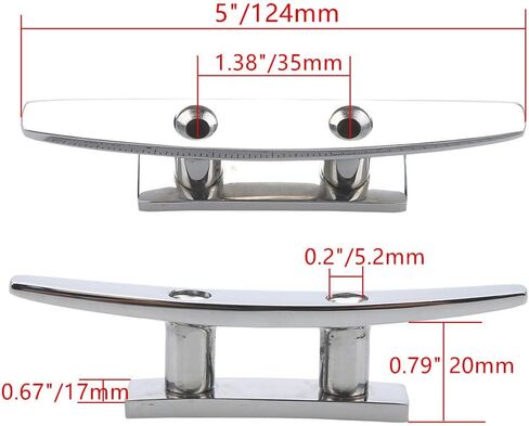 MIZUGIWA Boat Cleat Dock Cleat 4 inch 5 inch 6 inch 8 inch Open Base Boat Cleat, Mooring Boat Deck Cleats 316 Stainless Steel with Fasteners for Boat Docks, Decks,Kayaks,Marine in Kuwait